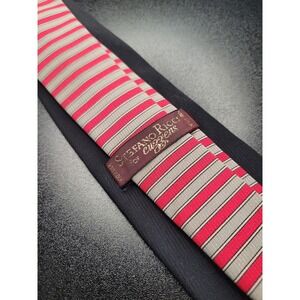 Stefano Ricci Men's Necktie Navy Solid Ribbed Silk 3.75x58 Good